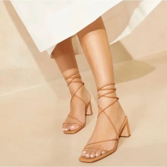 Loeffler Randall lace up heel sandals Size 8 B - Picture 1 of 13